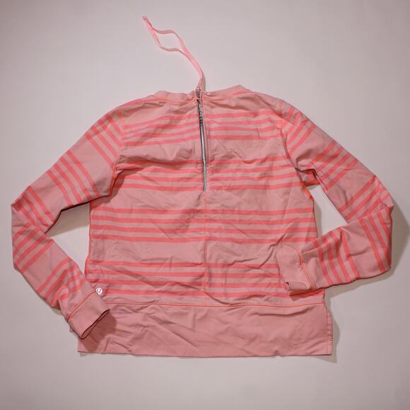 Lululemon Bright Pink Long Sleeve Top And Zip Up Back Size 8 - Picture 2 of 3